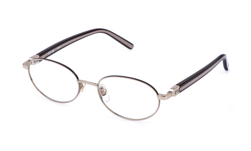 FURLA OPTICAL VFU998 Eyeglasses ROSE GOLD W BROWN (0A76) 53mm